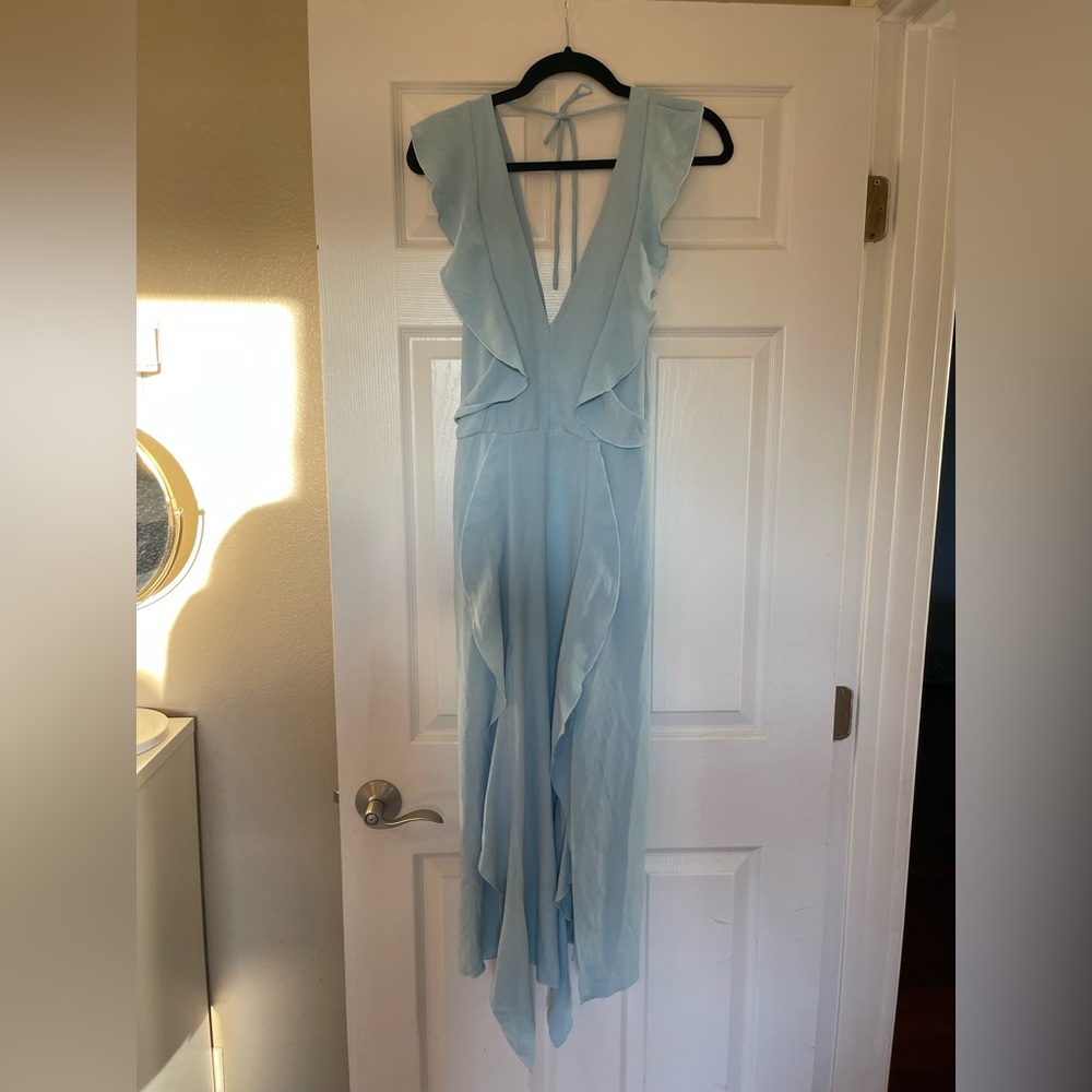 Like new Zara limited edition Baby Blue Ruffle Maxi Dress